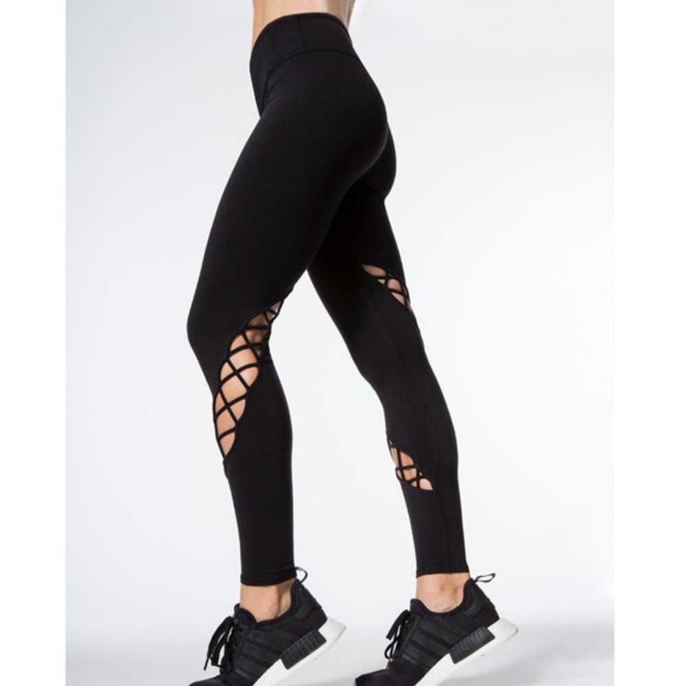Alo Entwine Black yoga Leggings XS lace